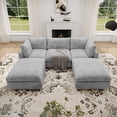thumbnail image 5 of bokifol 100.5"Modular Sectional Sofa with Movable Ottomans,U Shaped Cloud Couch for Living Room,Light Grey, 5 of 18