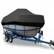 Taylor Made Products Trailerite Semi-Custom Boat Cover for V-Hull Cuddy Cabin Boats with Outboard Motor (24'5" to 25'4" Center Line Length / 102" Beam, Black Coated Poly)