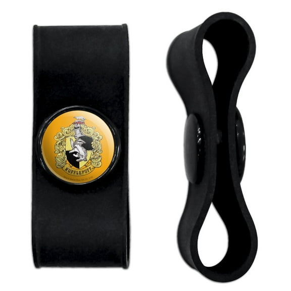 Harry Potter Hufflepuff Painted Crest Headphone Earbud Cord Wrap - Charging Cable Manager - Wire Organizer Set of 2