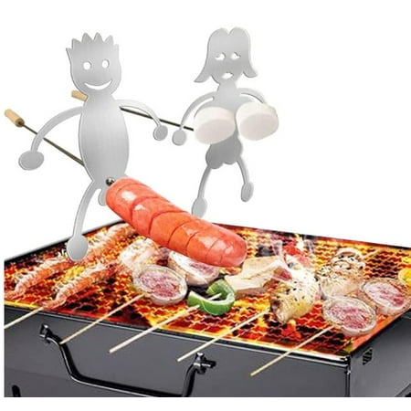 

EKOUSN Hot Man Barbecue Fork Cotton Candy Woman Barbecue Pot Bonfire String Set Hotdog Boy Roaster Cooker