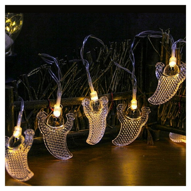 2 Meters 10LED Light Spooky LED Lights Horror Themes Adjustable Light Bat Ghost Pumpkin Shapes Halloween Decor