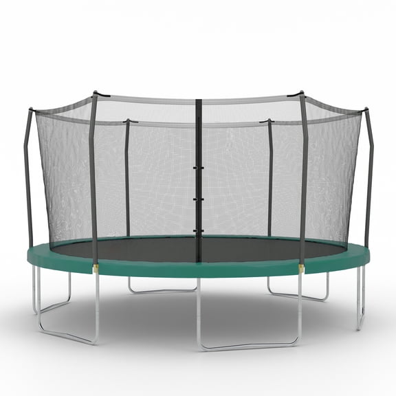Skywalker Trampolines 15’ Round Trampoline with Enclosure – Green