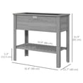 thumbnail image 3 of Outsunny Jardinière Surélevée en Bois avec Tablette de Rangement Gris, 3 of 10