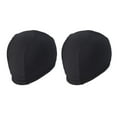 thumbnail image 3 of ColoMX 2 piezas de poliéster elástico gorro de baño cómodo ajuste gorros de baño gorros de ducha para hombres adultos mujeres pelo largo (negro), 3 of 7