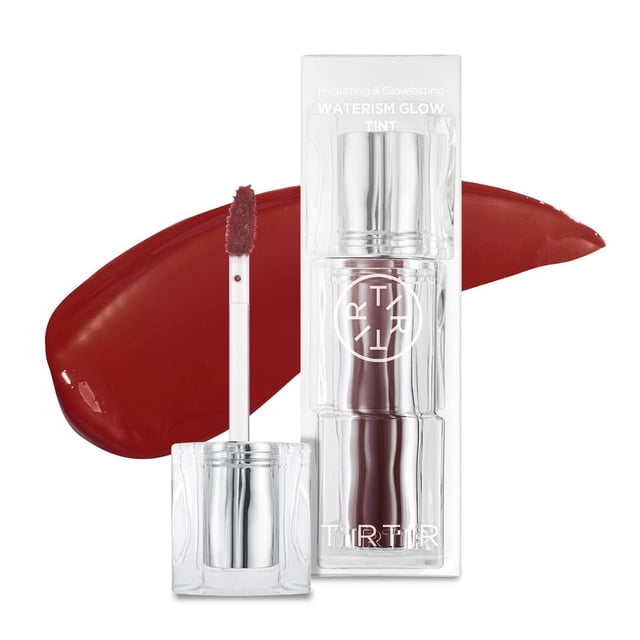 TIRTIR Waterism Brillo de labios teñido #07 Cassis Plum 0.14 Fl Oz - Brillo de labios Kiss Ready 12H de larga duración, no pegajoso, brillo teñido natural, tinte coreano multiusos para mejillas y labi