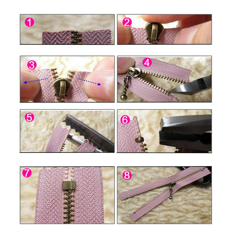 5 sets Metal Repair Zipper Stoppers Open End Zipper DIY Sewing Zipper Accs.