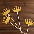 thumbnail image 2 of Efavormart 24 Pack | 5" Gold Glitter Royal Crown Cupcake Topper Picks, Party Cake Toppers, 2 of 11