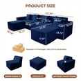 thumbnail image 2 of 133" Cloud Sectional Sofa, Blue Boneless Sofa for Living Room, 6-Seater U-Shaped Sofa, Corduroy Deep Seat with 2 Ottomans and Cup Holders, No Assembly, 2 of 14