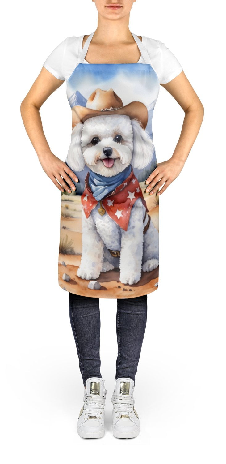 Bichon Frise Cowboy Welcome Apron 27 in x 30 in