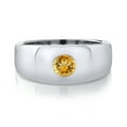 thumbnail image 2 of Gem Stone King 0.80 Ct Round Yellow Citrine 925 Sterling Silver Men's Ring | Gemstone Birthstone | Available in Size 7-13, 2 of 2