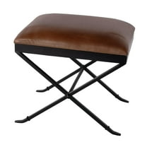 Butler Specialty Company Livingston 20 in. W Leather Accent Stool in Brown