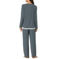 thumbnail image 3 of INSPIRE CHIC Women's Lounge Modal Casual Button Down Tops with Pants Stretchy Soft Pajama Sets XL Blue Stripe, 3 of 6