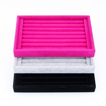 Earring Display Tray jewellery display storage box,Jewelry Ring Earring Display Velvet Box Tray Case Organiser Holder Storage Gifts ()