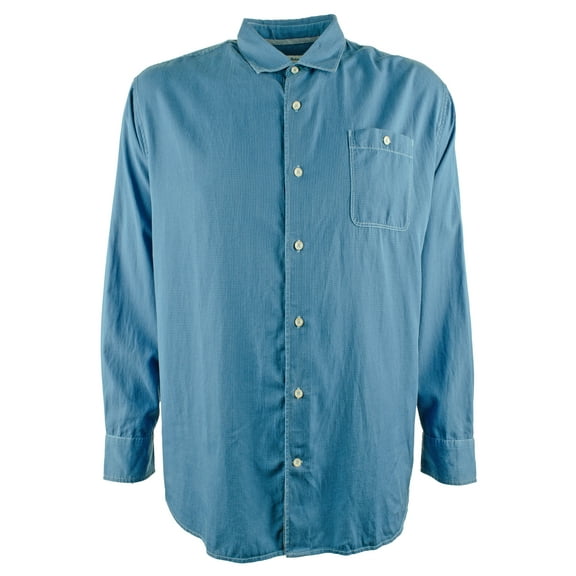 Men's Big & Tall Check Button Down Shirt-BJ-2XB