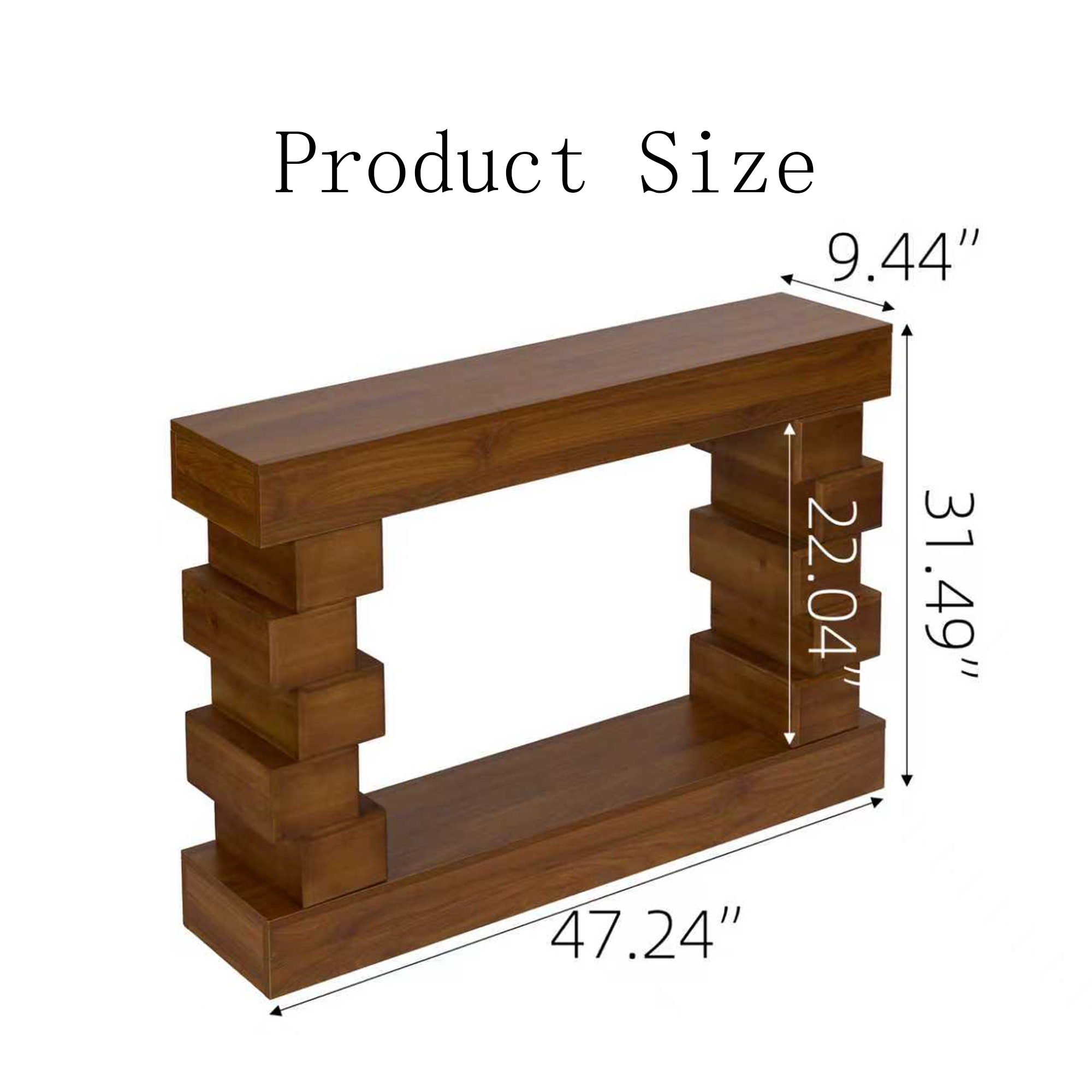 MDQMD Farmhouse Console Table with Irregular Design,Mid Century Modern Console Table for Entryway,Wooden Entryway Table for Living Room,Hallway