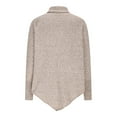 thumbnail image 4 of Ounisa Women's Asymmetrical Turtleneck Poncho Sweaters Drop Shoulder Cable Knit Casual Pullover Sweater, 4 of 8