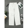 thumbnail image 6 of Women's White High Waist Straight Leg Cargo Pants with Pockets | [ZhiHiMeRi] | 10, 6 of 12