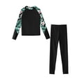 thumbnail image 5 of Zaldita Kids Girls Beach Swimming Rash Guard Set Long Sleeves Sun Protection Swimwear Bathing Suit Black 16, 5 of 7