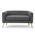 thumbnail image 5 of GDF Studio Brony Grey Fabric Mid Century Modern Loveseat, 5 of 10