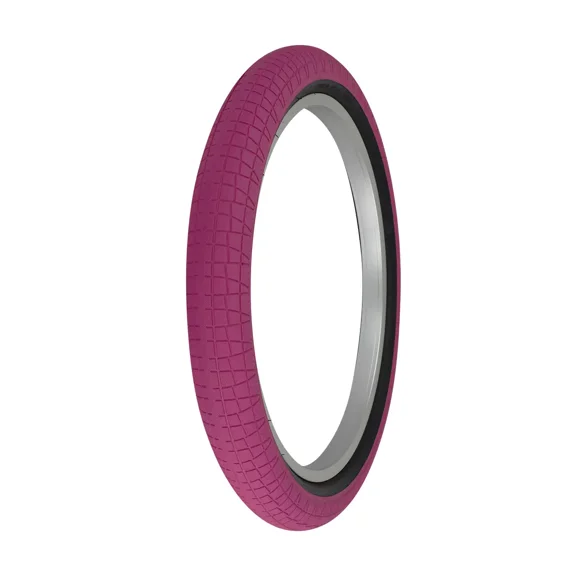 PRO  Bike Bicycle BMX Performance Tire 20” x 2.30" Pink/Black Sidewall Tire E-2128 Slick Tread