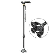 Walking Cane Women and Men, 10 Levels Adjustable Height, Lightweight Sturdy Canes for Seniors T Rubber Handles, No Tipping