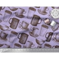thumbnail image 3 of Soimoi polyester Crepe Fabric Tea & Coffee Cups Print Fabric by the Yard 52 Inch Wide, 3 of 3