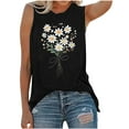 thumbnail image 2 of Zedker Shirts for Women Sunflower or Flower Graphic Tank Top Casual Sleeveless Round Neck Summer Tee Black Plus S, 2 of 3