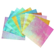 100pcs Iridescent Paper Square Shiny Folding Paper DIY Handcraft Paper for Paper Crane Paper Cuts (15cm, 10 Colors)
