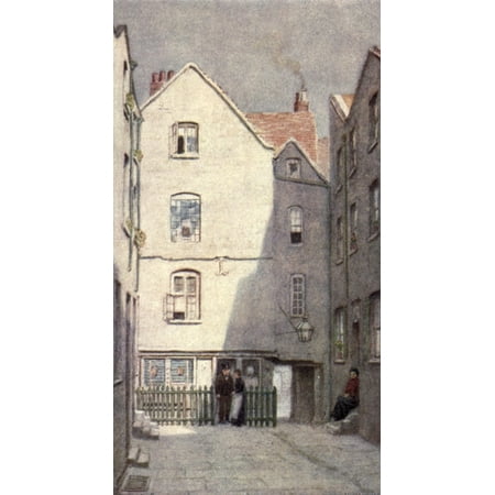 Norman One Light - London Vanished & Vanishing 1905 Green Dragon Tavern St Andrews Hill Canvas Art - Philip Norman (24 x 36)