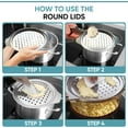 thumbnail image 5 of Zoie + Chloe Spaetzle Maker Lid with Scraper - Easy To Use Spaetzle Press For Traditional German Dumplings & Egg Noodles - Dishwasher-Safe, Premium Stainless Steel - Round Strainer, 10.7x12.8x.75", 5 of 9