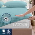 thumbnail image 3 of Queen Size 4 Piece Sheet Set - Brushed Microfiber - Soft Bed Sheets for Queen Size Bed Set - Includes 1 Fitted, 1 Flat, & 2 Pillow Cases - Deep Pocket Spa Blue, 3 of 5