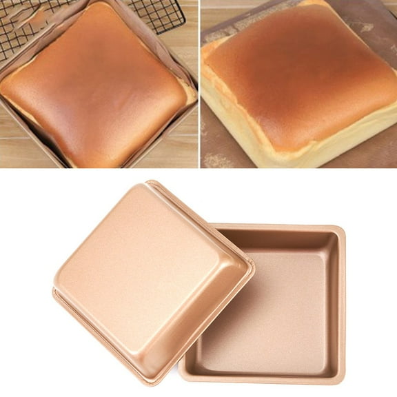 8pcs 4-Inch Non-Stick Square Cake Pan Carbon Steel Cake Mold Family Daily Housewarming Wedding Birthday Party Brownie Diy Square Baking Pan Mold Kitchen Supplies