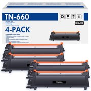 TN660 TN630 Toner Cartridge Compatible for Brother TN-660 TN 660 TN 630 MFC-L2700DW HL-L2300D HL-L2320D HL-L2340DW DCP-L2540DW DCP-L2520DW MFC-L2740DW DCP-L2680DW L8640DW Printer (4-Pack, Black)