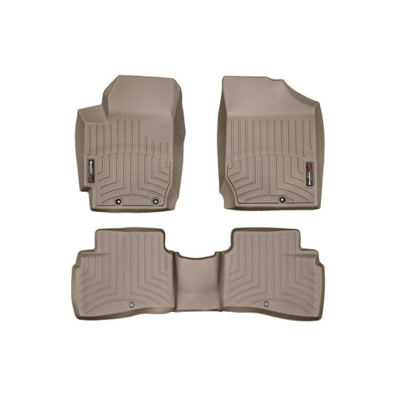 WeatherTech Custom Fit FloorLiners compatible with 2010-2013 Kia Forte - 1st & 2nd Row, Tan
