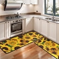 thumbnail image 3 of Kitchen Rugs Sets Of 2,Green Leaf Sunflower Pattern Anti Fatigue Kitchen Mat Rugs Non Slip Washable,Decorative Kitchen Floor Mats for Kitchen,Sink,Laundry,17"x47"+17"x47", 3 of 5