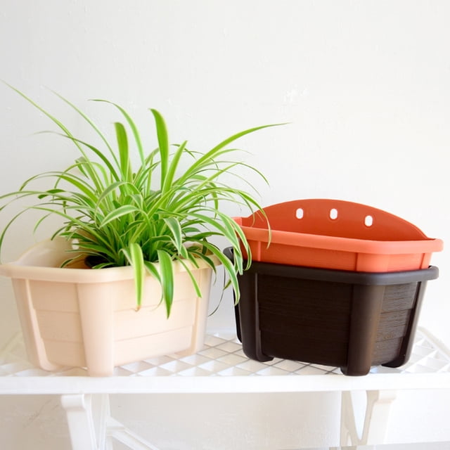 Flmtop Flower Pot Hydroponics Space-saving Semi-circle Wall-mounted Garden Plant Succulent Pot Home Decoration