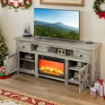 thumbnail image 2 of Uforic 70'' TV Stand w/ 23 Inch Electric Fireplace, Power Outlets & Storage for Up to 80 Inch TVs, Indoor, Rustic Gray, 2 of 9