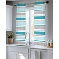 thumbnail image 5 of Grey Blue Striped Sheer Curtains 45 Inch Length 2 Panels Set for Living Room/Bedroom, Farmhouse Stripes Modern Abstract Art Kitchen Curtains Grommet Semi-Sheer Curtains Window Treatments 42"x45"x2, 5 of 7