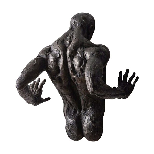 Sculpture Murale Abstraite Imitation Cuivre en Résine pour Salon