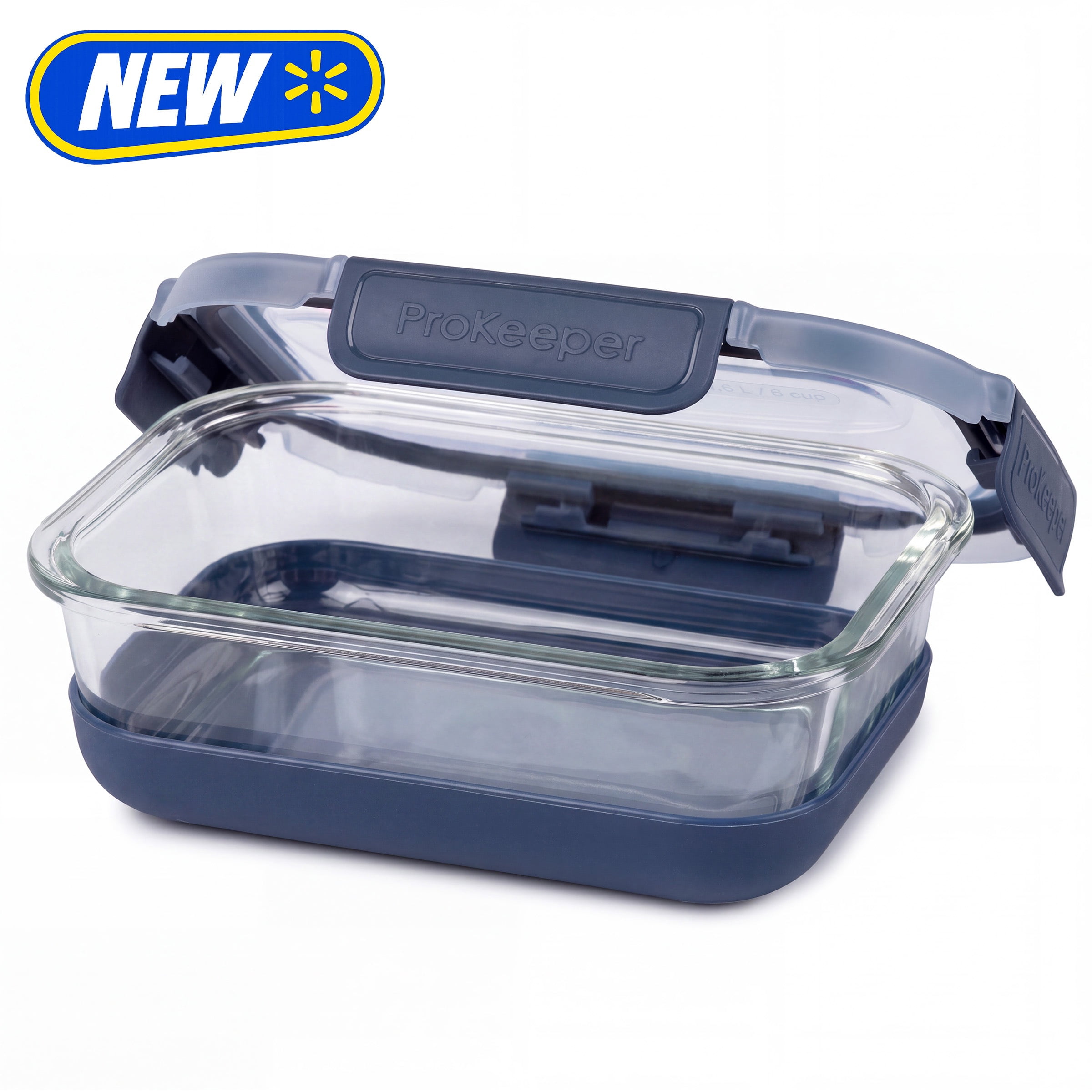 (4 pack) Prokeeper+ 2.8 Cup Glass Food Storage Container with Silicone Base, Well Suited to Refrigerator Organization