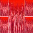 thumbnail image 1 of Cortina AMONE de fondo con flecos en forma de ola roja, 98 x 198 cm, 1 of 7