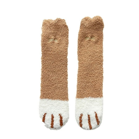 

Rovga 1Pair Women Autumn Winter Thickening Animal Coral Velvet Warm Tube Socks Soft Socks