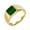 Gold Green, variant on Men's and Women's Stainless Steel Classic Square Gemstone Ring Gold Green Size 10