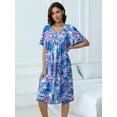thumbnail image 2 of MINTREUS Nightgowns for Women Short Sleeve Nightshirt Comfy Sleepwear MuMu Dress with Pockets, 2 of 7