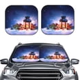thumbnail image 2 of Windshield Sun Shade, Lantern On Snow With Christmas Foldable Car Sun Shade Windshield for Front, 2 Pieces, 2 of 7