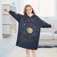 thumbnail image 5 of FORMRS Wearable Blanket Hoodie with Sleeves for Kids Cozy Flannel Sweatshirt, Cat Planet, 5 of 7