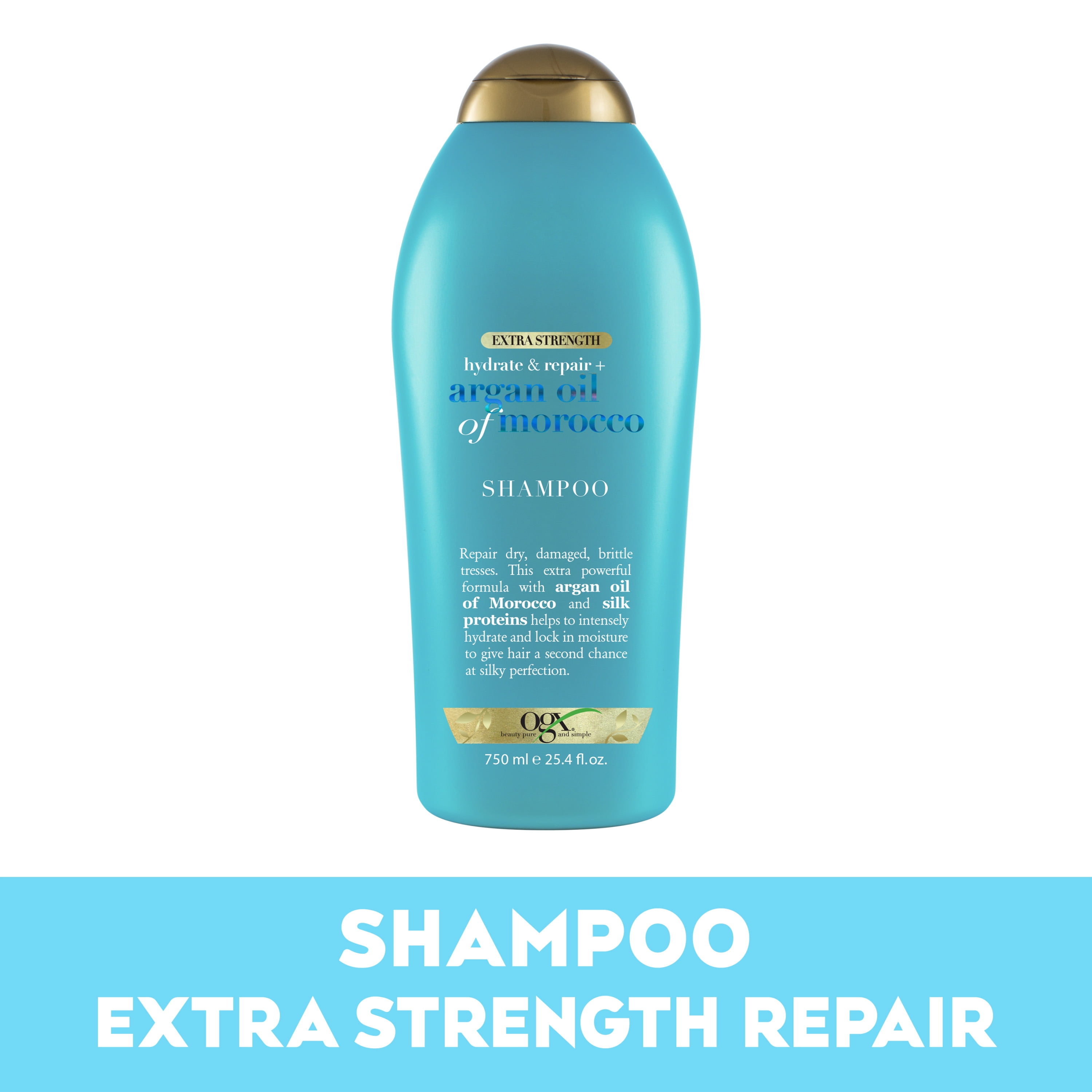 OGX Extra Strength Hydrate & Repair + Argan Oil of Morocco Nourishing Daily Shampoo and Conditioner Set, 25.4 fl oz