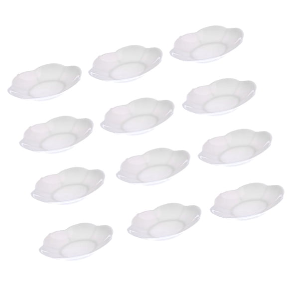 12 Piezas Placas de Plástico Blancas Dulces Platos de Dulces Titulares Boda de Cumpleaños Decoración para hogar 7,4 Cm Blanco Yuyangstore Platos de la flor del caramelo