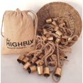 thumbnail image 5 of HIGHBIX 4cm Small Vintage Rustic Lucky Tin Metal Cow Bells Handmade Christmas Décor Bells on Jute Rope (30, Cone-Cylinder), 5 of 5