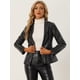 thumbnail image 2 of Chaqueta de piel sintética Allegra K para mujer con solapa con muesca y un solo pecho Negro M, 2 of 6